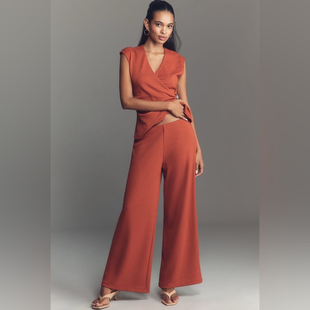 NWT! Anthropologie Maeve Cinnamon Knit Wide-Leg Pull-On Pants - Size XS 🍯